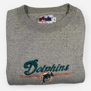 Majestic Miami Dolphins Crewneck Sweatshirt Men’s XL NFL Embroidered Vintage Y2K